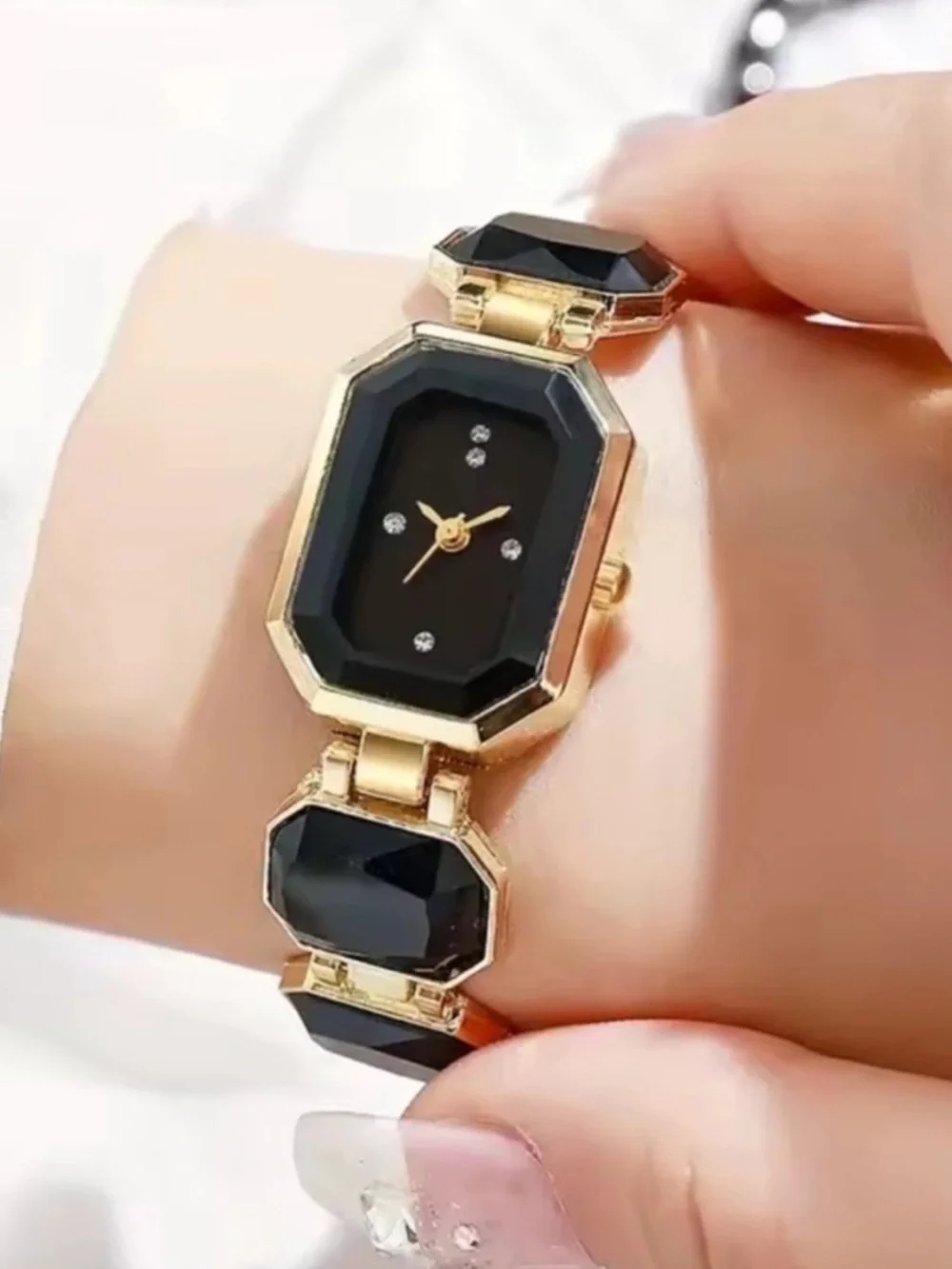 Maison Noir Crystal Link Bracelet Watch